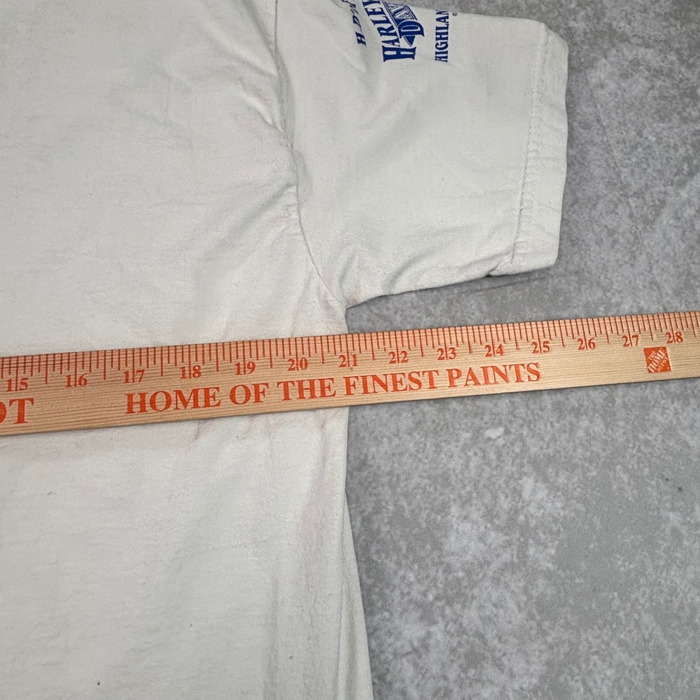 Vintage 1998 Harley Davidson T-Shirt Women's XL V-Neck Edison NJ White - Picture 9 of 9